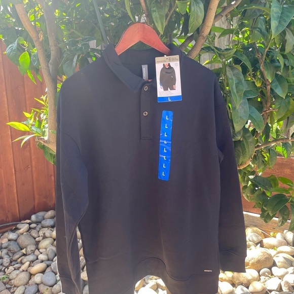 Mondetta Ladies' Collared Fleece Pullover Top, Black Medium Large - Picture 9 of 13